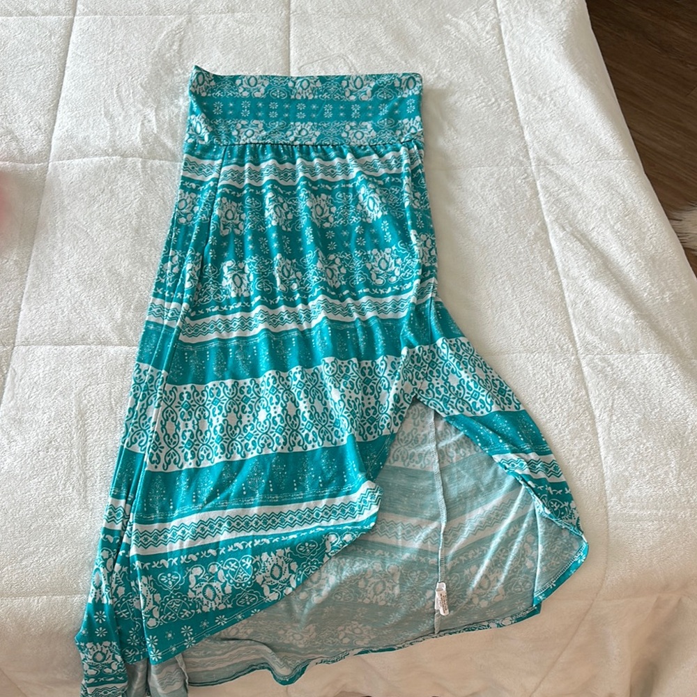 Teal Patterned Women's Skirt